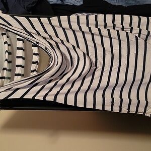 Navy blue and white Top.